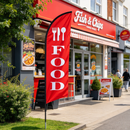 Dealonlinenz 3.4m commercial feather banner flag with base, ideal for promotional displays and outdoor advertising.