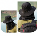 Dealonlinenz wide brim sun hat with UV protection, ideal for outdoor fishing and hiking, featuring a comfortable bucket style.