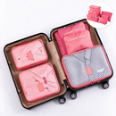 6 Pcs Packing Cubes Set Travel Luggage Organizer Bags - Hot Pink