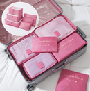 6 Pcs Packing Cubes Set Travel Luggage Organizer Bags - Pink