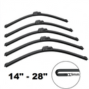 Universal frameless windscreen wiper blade for cars, 14-28 inches, with J hook connection, by Deal Online NZ.