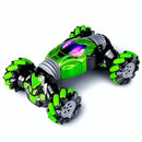Dealonlinenz RC Stunt Car Transformer 4WD in black with colorful accents, showcasing its sleek design and stunt capabilities.
