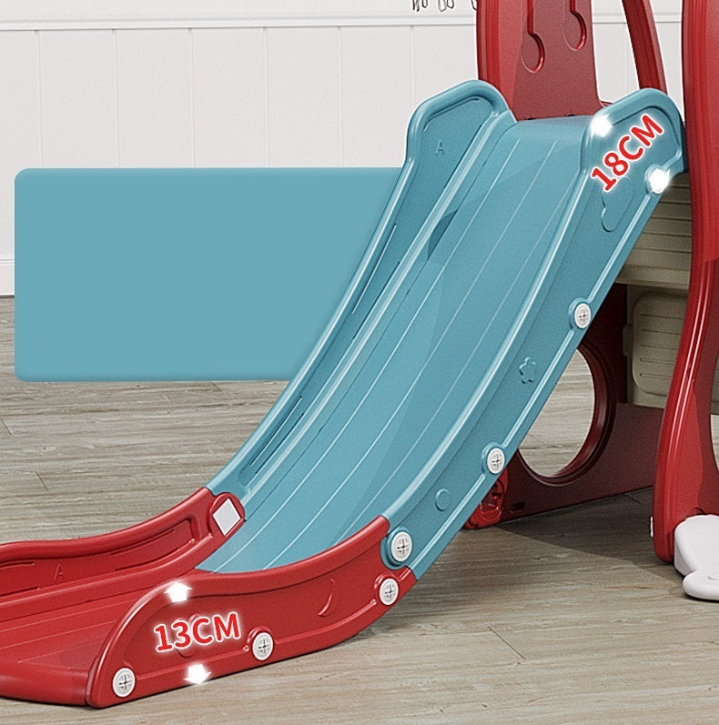 Multi-Colour Plastic Indoor/Outdoor Slide and Swing with Basket