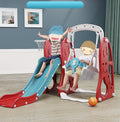 Multi-Colour Plastic Indoor/Outdoor Slide and Swing with Basket