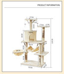 Cat Tree Scratching Post with Mouse 125CM  - Beige
