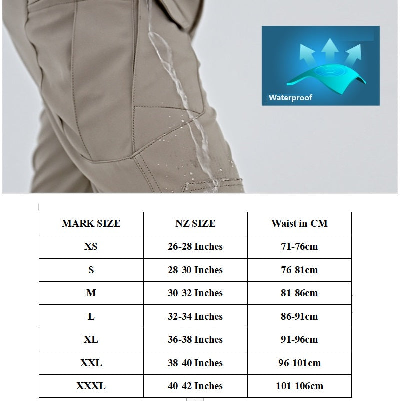 Men's Tactical Pants Water Resistant Flex Ripstop Cargo Pants - Black