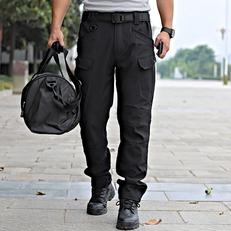 Men's Tactical Pants Water Resistant Flex Ripstop Cargo Pants - Black