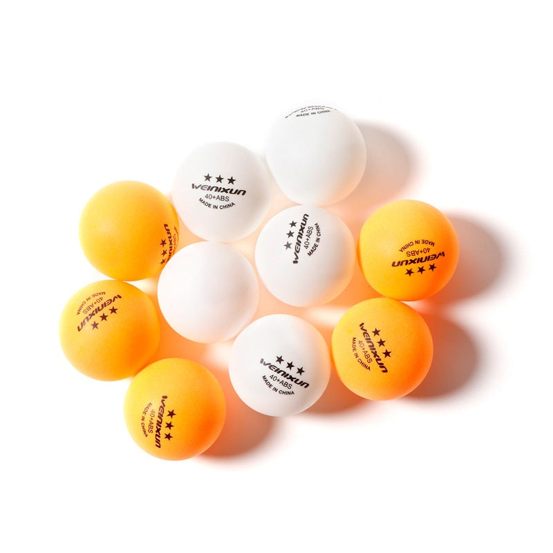 10Pcs White/Orange Plastic Table Tennis Ping Pong Balls Sports Training