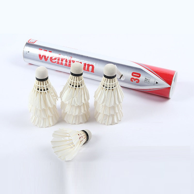 12 Pcs White Feather Badminton Sport Shuttlecocks Durable Training Ball