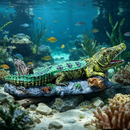 Fish Tank Decoration / Aquarium Ornament, Crocodile