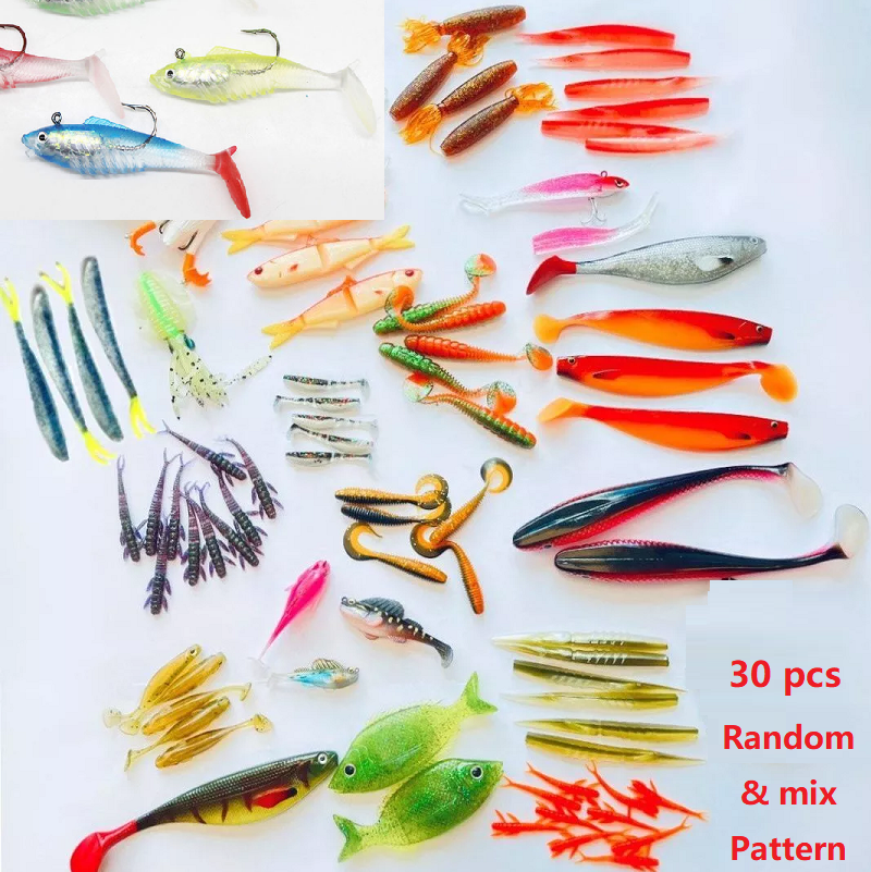 CLEARANCE 30pcs Soft Fishing Lures with hook