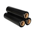 Black stretch film pallet wrap from dealonline.co.nz, 50cm by 460m, ideal for securing and protecting pallet loads.