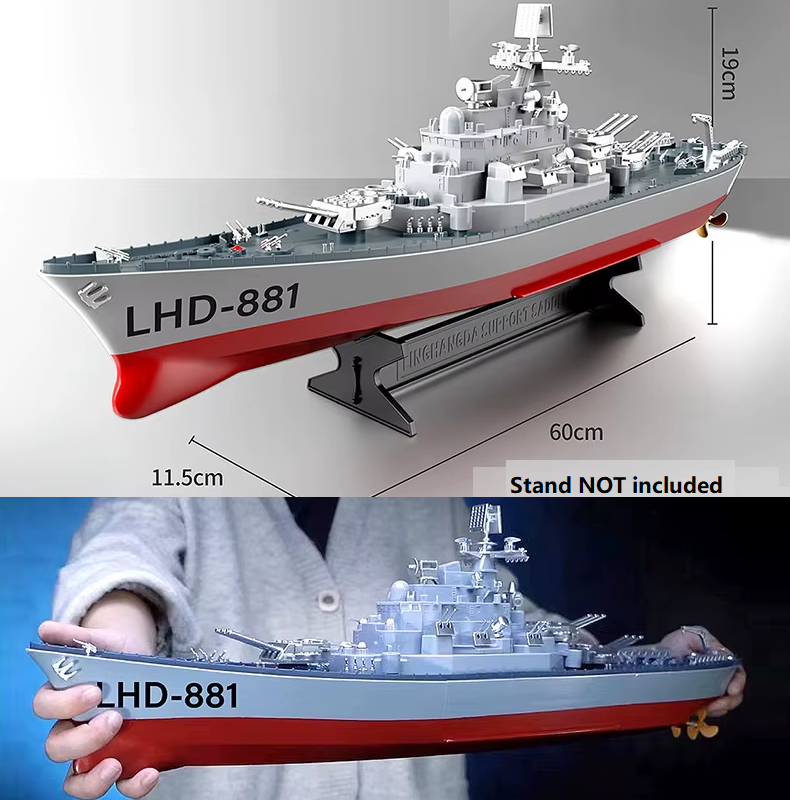 60cm Large RC Battleship 1:390 2.4G Gift Toy for Kids and Adults