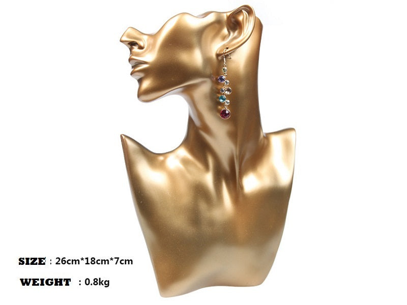 Realistic Mannequin Half Head Eardrop Necklace Resin Mold Stand 4 Colour Available