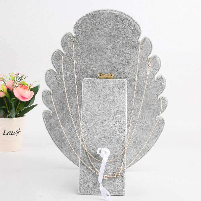 VELVET DISPLAY NECKLACE STAND - GREY