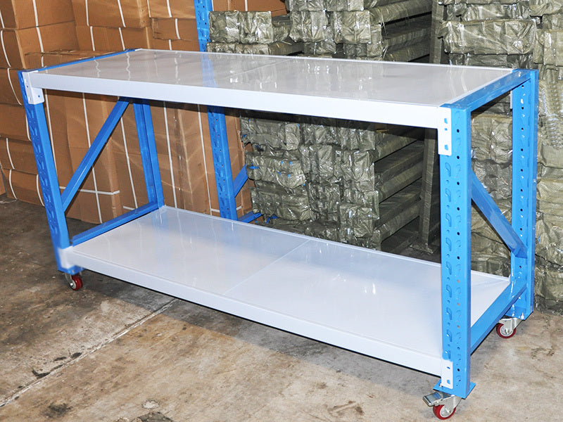 Blue Movable WorkBench / 4 Wheels / 101x200x60CM