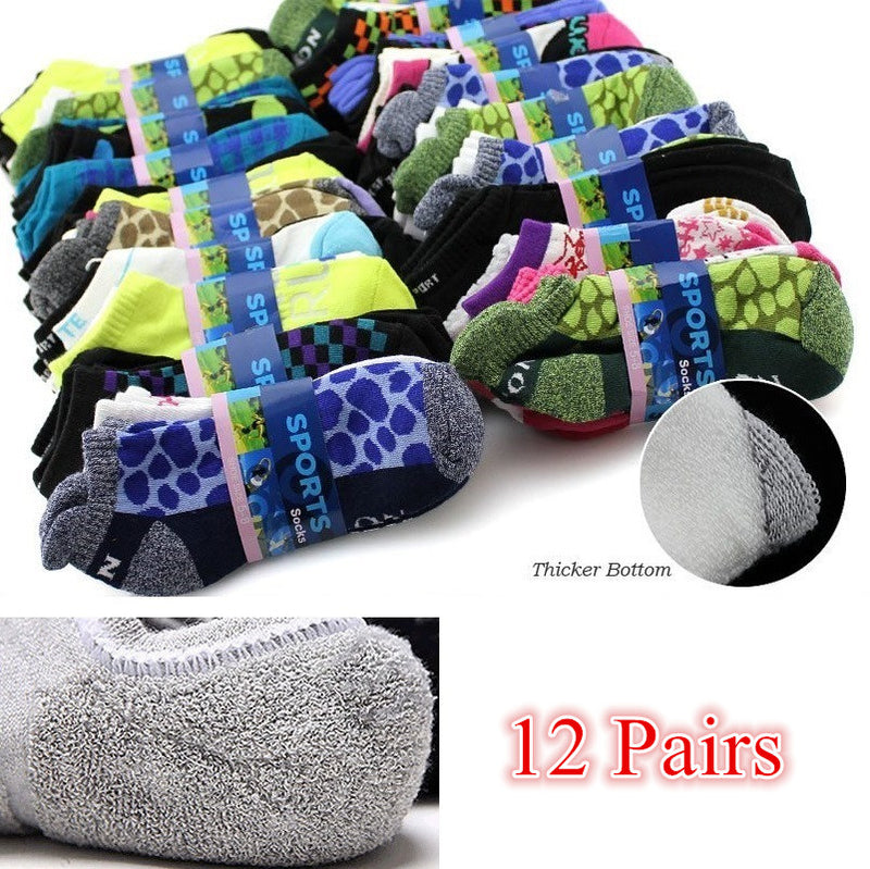 12 Pairs Women's Sport Socks Cushioned Socks Ankle Socks