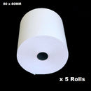 (5 Rolls) 80mm x 80mm  Thermal Paper Receipt Rolls 65m/roll