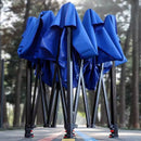 Outdoor 2.5x2.5m waterproof Oxford gazebo with hexagonal metal poles and auto button assembly, ideal for strong outdoor shelter.