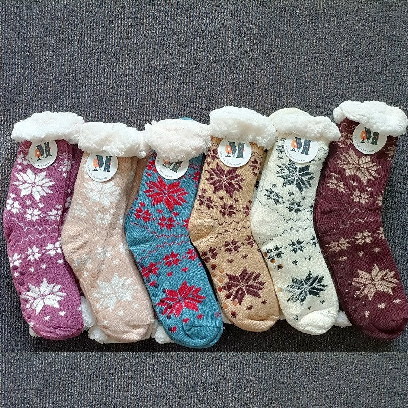 4 Pairs Womens Slipper Fuzzy Socks Winter Super Warm Soft Socks with Grippers