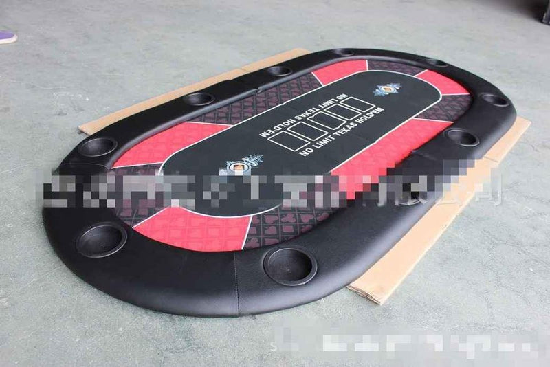 2m x 1m Foldable Poker Table Top for 8 Players Chips Tray &amp; Cup Holders Texas