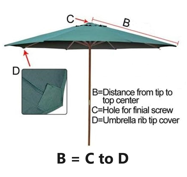 2.7M Parasol Replacement Cloth Round Garden Umbrella Cover For 8-Arm