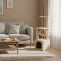 Dealonlinenz cat tree house with post condo, 94cm high, featuring multiple levels, cozy hideouts, and scratching posts for cats.