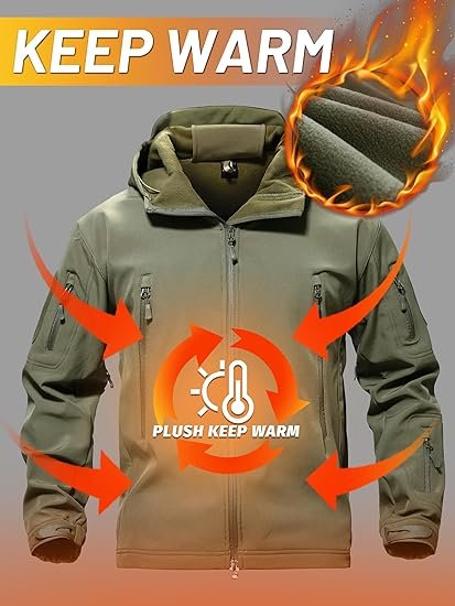 Men's Military Tactical Soft Shell Jacket Coat Water Resistant Windbreaker M-3XL