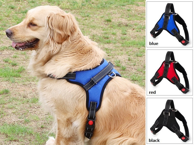 Dog Harness Set Pet Adjustable Chest Strap Walking Collar Vest
