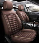 Dealonlinenz faux leather car seat cover full set for 5-seater, includes front and rear cushions with premium quality finish.