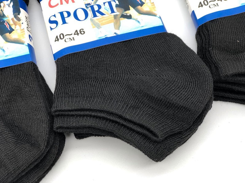 (60 Pairs) Thin Ankle Socks - BLACK - M7-11/ W8-12