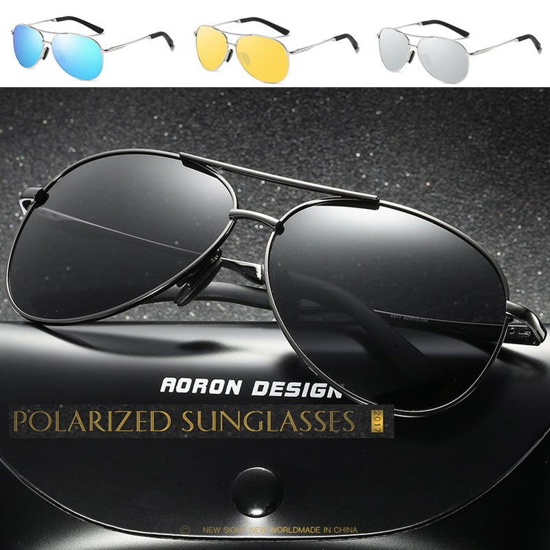 HD Polarized lens Lens Sunglasses Anti-Blue Ray Hydrophobic with Case 4 colours