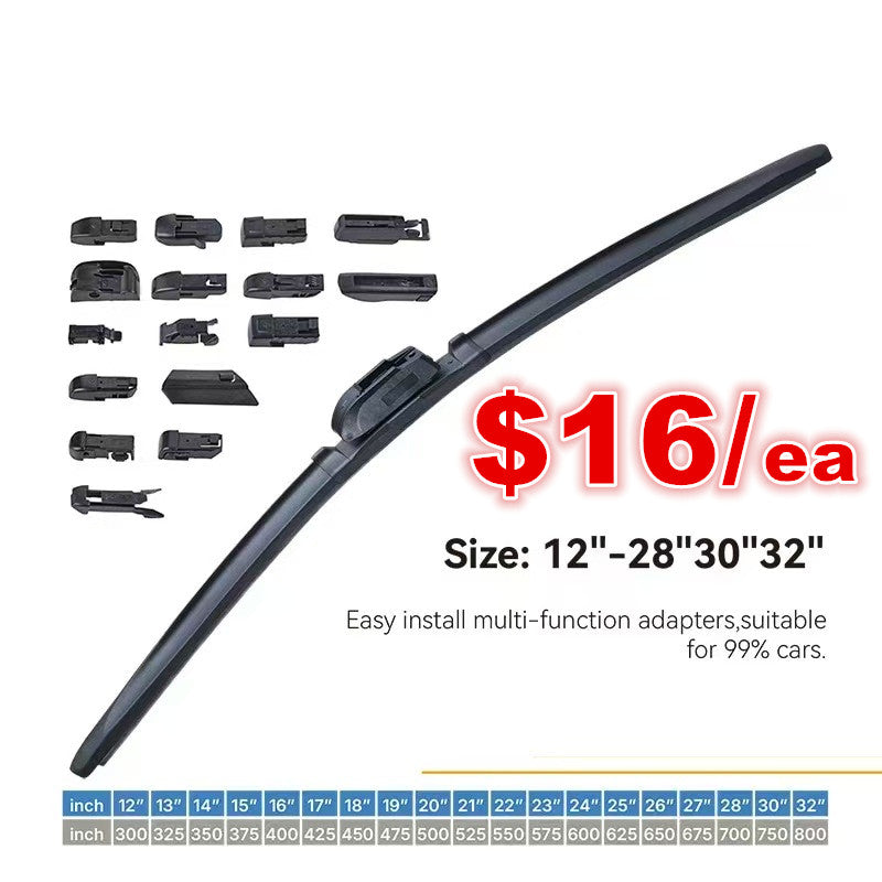 1pcs Universal Frameless Wiper Blade 28", 13 Adapators