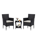 PE/PVC Rattan Patio Chairs & Round Table 3PC Set