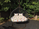 Black Hanging Rattan Swing Patio Garden Chair Weave Egg Cushion
