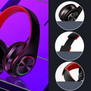 BLUE Wireless bluetooth Headset Headphones Foldable Stereo Earphones LED Super