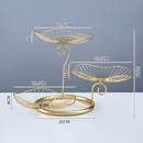 3 tier metal fruit dessert stand with leaf shape serving platter by Deal Online NZ