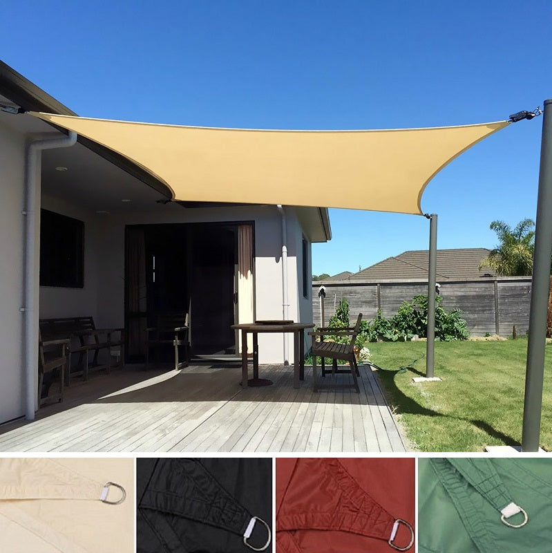 BEIGE 2*3m Sand Rectangle Sun Shade Sail UV Block for Outdoor Patio Garden