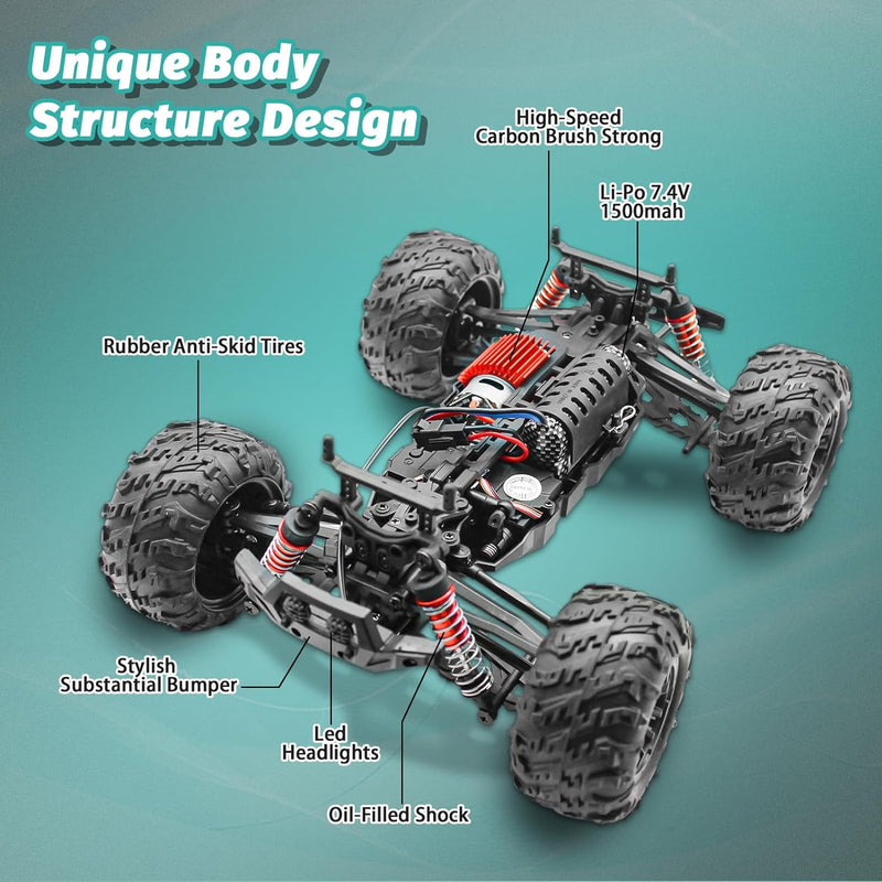 36km/H All Terrains 4WD Electric High Speed RC Truck Off-Road 1:16 Best Toy Gift