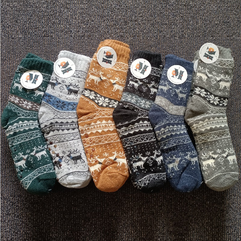 4 Pairs Mens Slipper Fuzzy Socks Winter Super Warm Soft Socks with Grippers