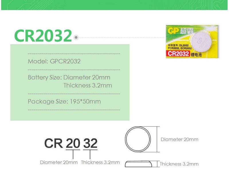 (1pcs) 3V Lithium Coin Cell Batteries, CR2032