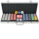 500pcs Clay Poker Chips & Sets High Quality Laser Chips Aluminium Case