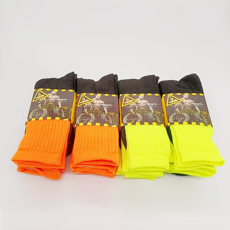 (12 Pairs) High Visible Safety Work Socks Cushioned Socks