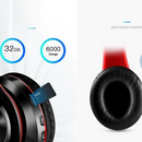 WHITE- Wireless bluetooth Headset Headphones Foldable Stereo Earphones LED Super