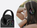 BLACK- Wireless bluetooth Headset Headphones Foldable Stereo Earphones LED Super