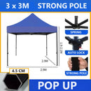 3x3 Strong Outdoor Tent Oxford Gazebo Waterproof Auto Button Hexagonal Pole
