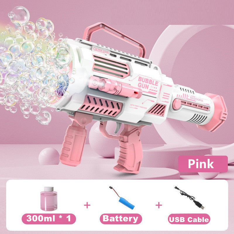 Large Rechargeable Rocket Bubble Gun + Flashlight (43cm)