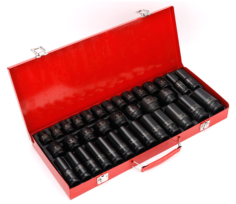 35pc 1/2 Inch Drive Deep Impact Socket Tool Set 8mm-32mm