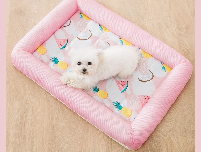 S Soft Breathable Pet Lay Cooling Mat Pad Bed For Summer Dog Cat Pup