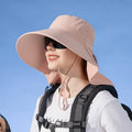 PINK Sun Hats Wide Brim Bucket Outdoor Fishing Hiking Cap UV Protection